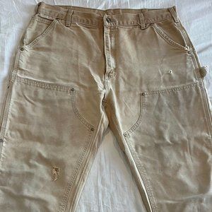 Vintage Carhartt Doubleknee Carpenter Pants Canvas Brown Faded- 36x32